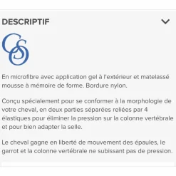 Amortisseur de dos C.S.O. avec gouttière