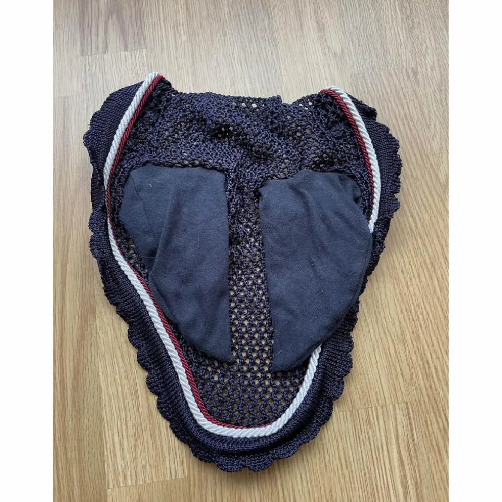 Bonnet bleu marine liseré bordeaux/blanc NEUF