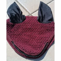 Bonnet cheval bordeau et noir