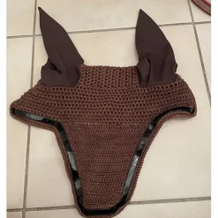 bonnet cheval marron galon noir