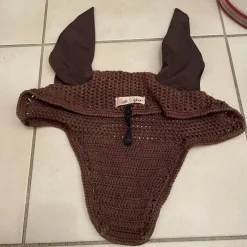 bonnet cheval marron galon noir