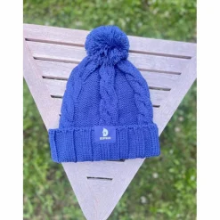 bonnet destrier marine avec pompon