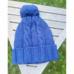bonnet destrier marine avec pompon