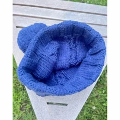 bonnet destrier marine avec pompon
