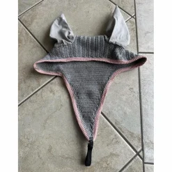 Bonnet long gris et rose