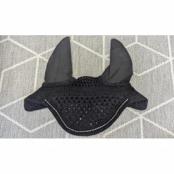 bonnet noir à strass taille poney fait main