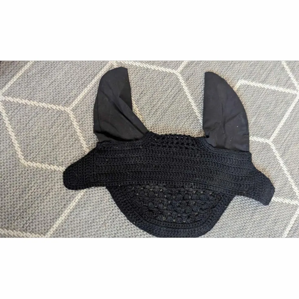 bonnet noir à strass taille poney fait main