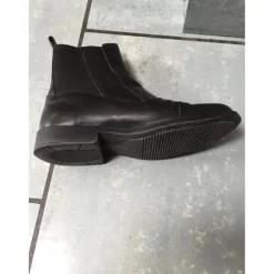 Boots en cuir noir