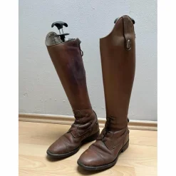 Bottes d’équitation cuir brun Tricolore taille 36