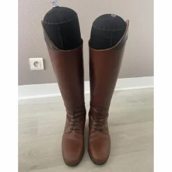 Bottes d'équitation Hathor Bottier sur mesure, cognac, verni noir, de 2021, en superbe état général