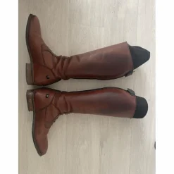 Bottes d'équitation Hathor Bottier sur mesure, cognac, verni noir, de 2021, en superbe état général