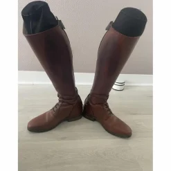 Bottes d'équitation Hathor Bottier sur mesure, cognac, verni noir, de 2021, en superbe état général