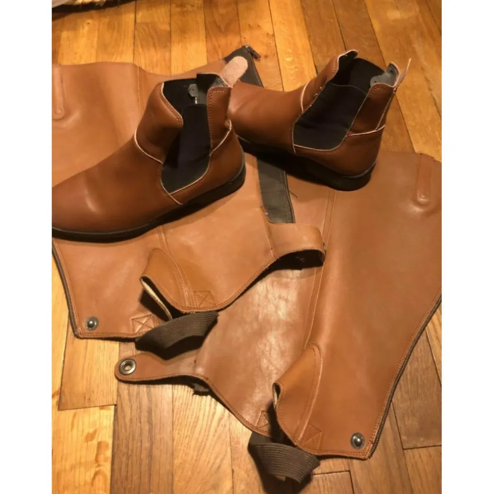 bottines+mini chaps camel