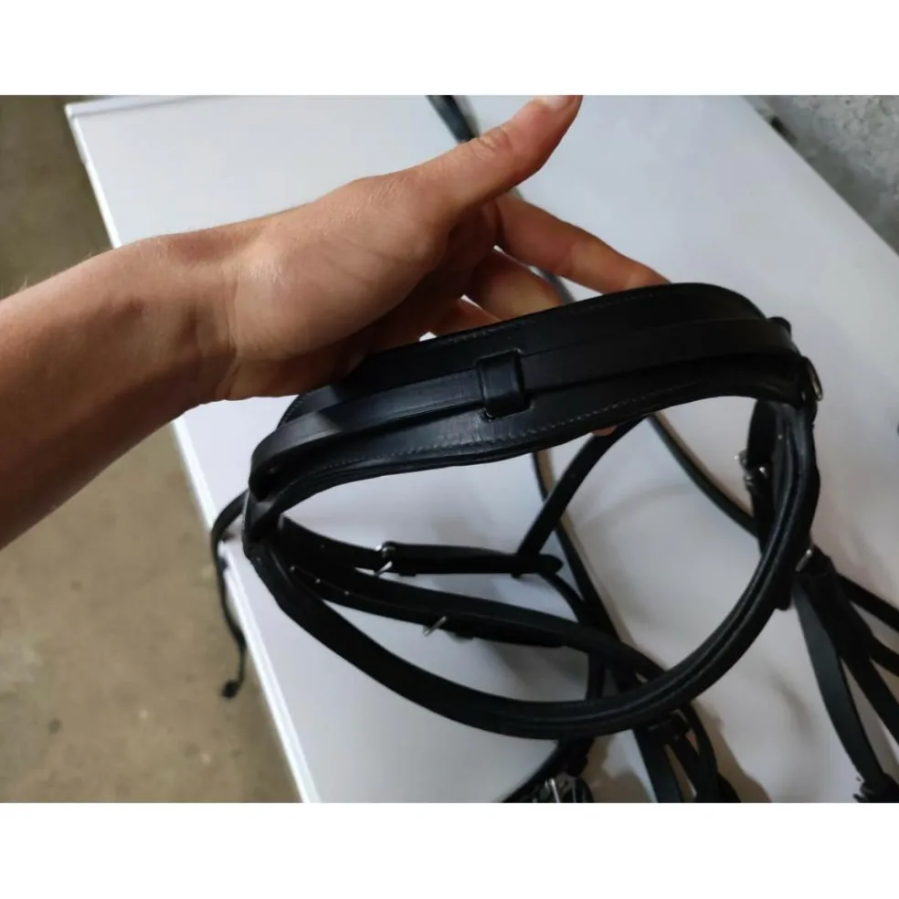 Bride cuir noir taille cheval