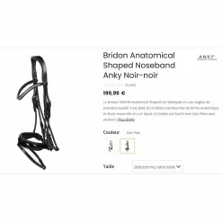 Bridon dressage Anky anatomique noir con