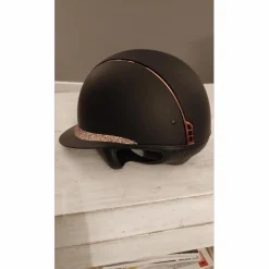 Casque d'équitation Miss Shield Shadowmatt Paint noir Crystal Fabric rose gold blason rose gold