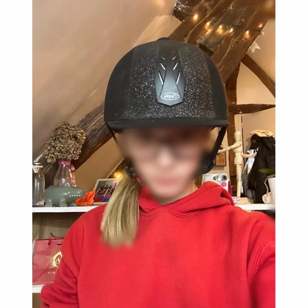 Casque équitation, paillettes , marque Chopin