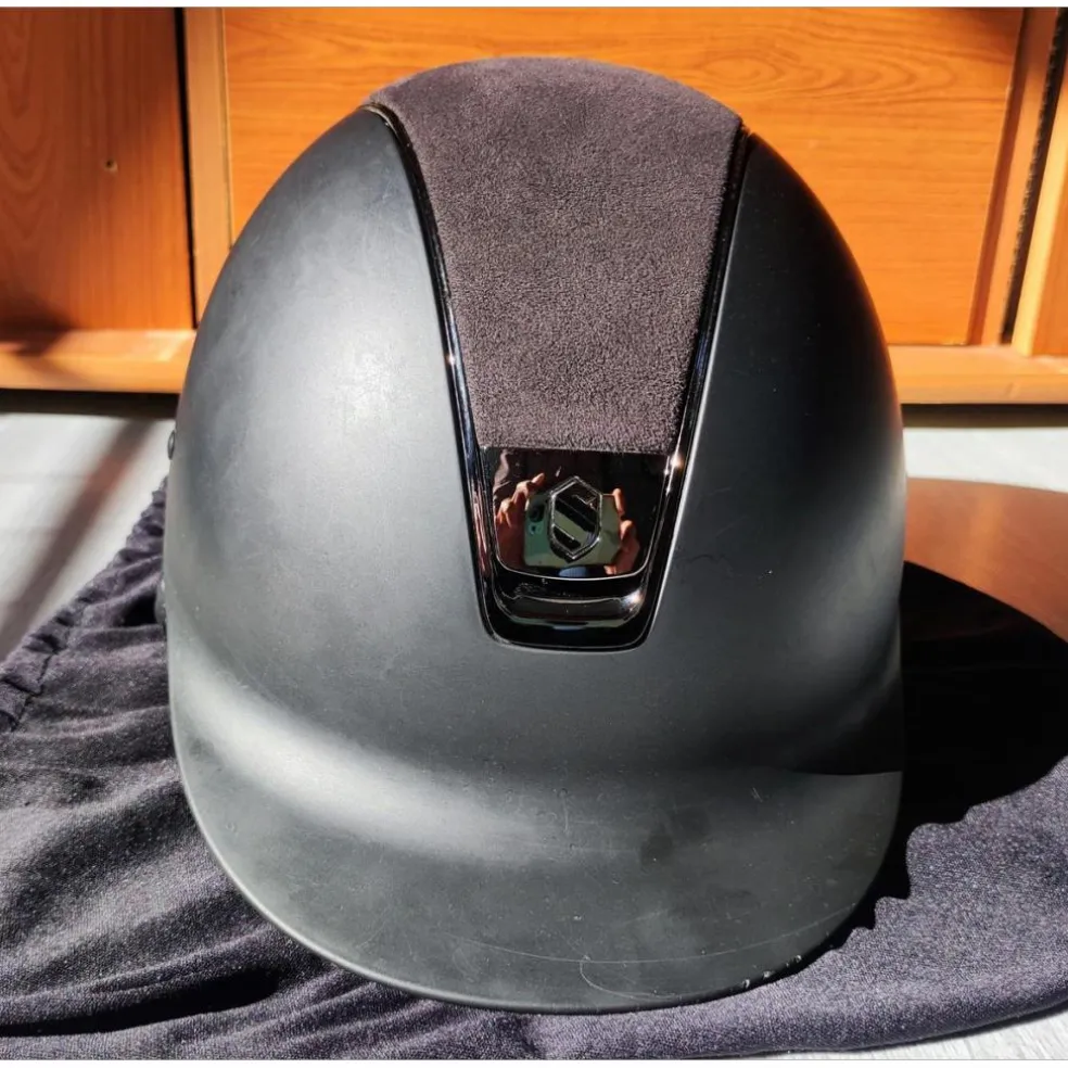 Casque samshield shadowmatt top alcantara, chrome noir blason Swarovski taille M