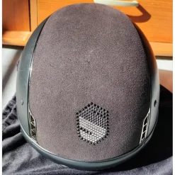 Casque samshield shadowmatt top alcantara, chrome noir blason Swarovski taille M