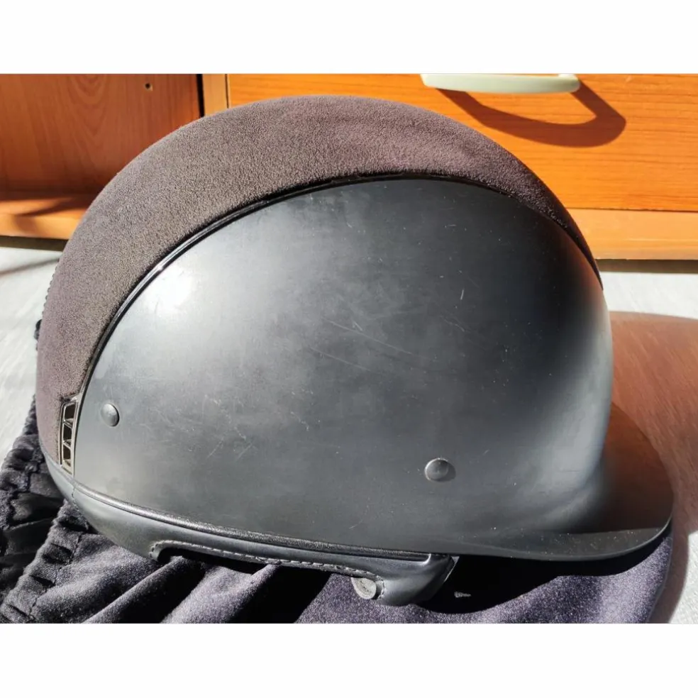 Casque samshield shadowmatt top alcantara, chrome noir blason Swarovski taille M