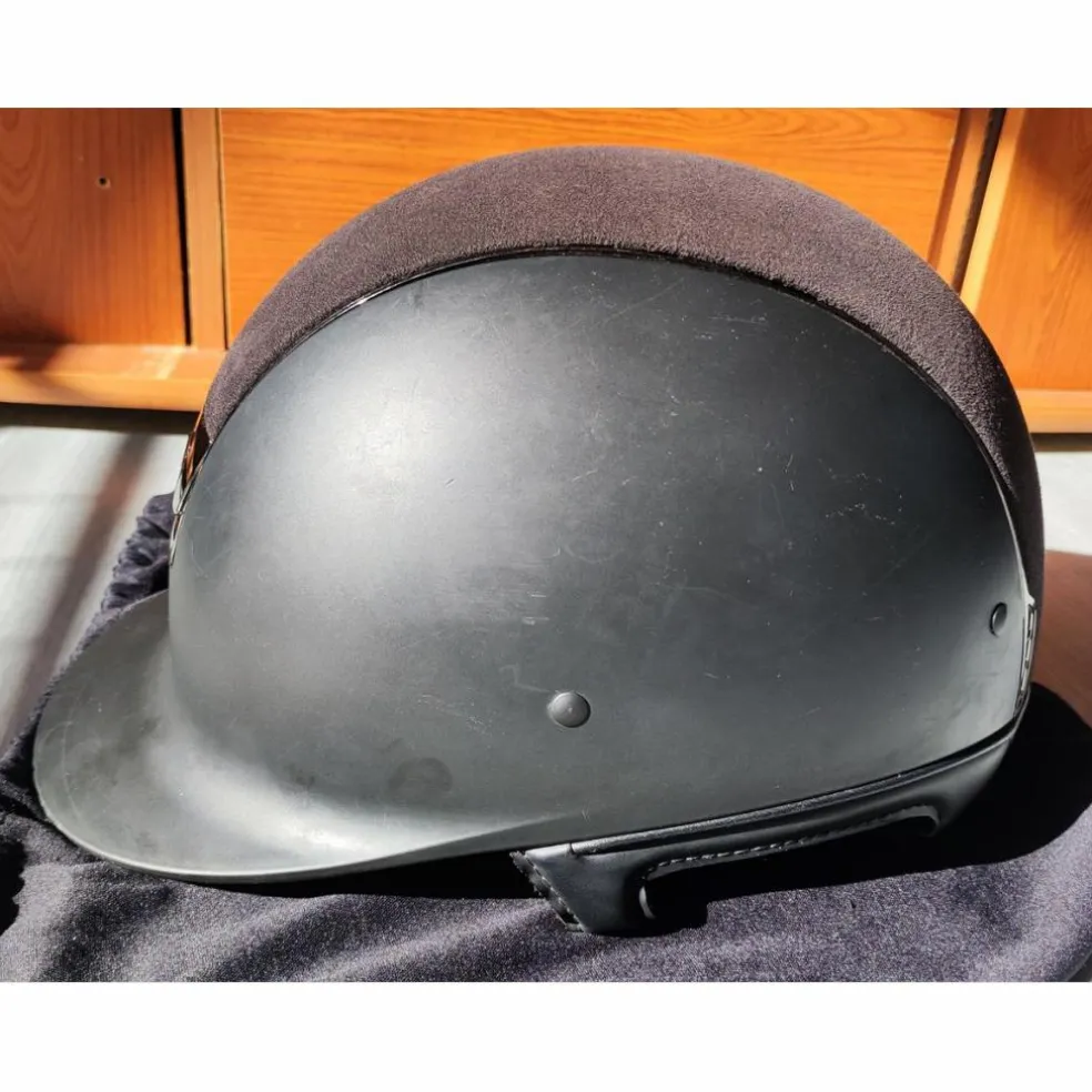 Casque samshield shadowmatt top alcantara, chrome noir blason Swarovski taille M