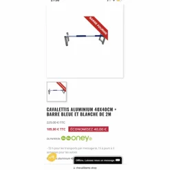 Cavalettis aluminium 40*40 neuf