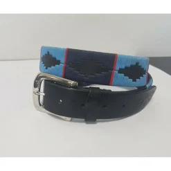 CEINTURE POLO PAMPEANO NOIRE ET BLEUE NEUVE T 90 CM
