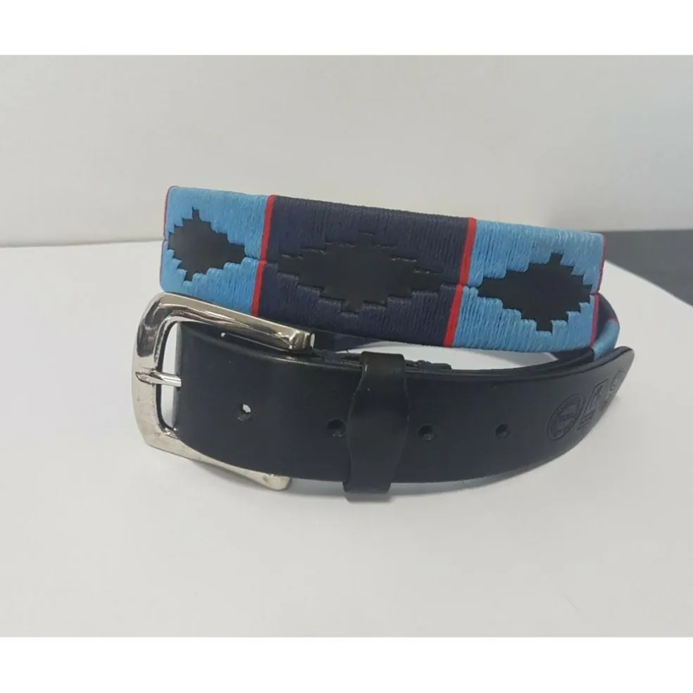CEINTURE POLO PAMPEANO NOIRE ET BLEUE NEUVE T 90 CM