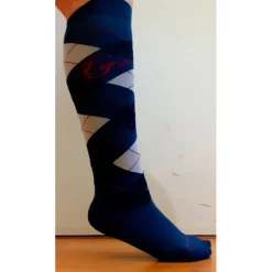 Chaussettes bleu marine, rose framboise et blanc cassé adultes losanges