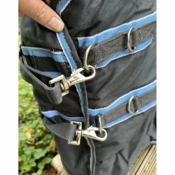 Chemise coton equitheme bleue gris