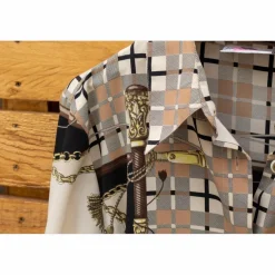 Chemisier motif équestre - jockey - vintage - équitation - Taille M