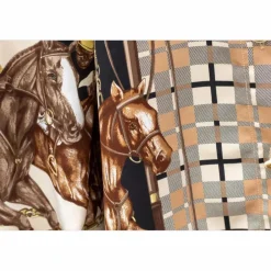 Chemisier motif équestre - jockey - vintage - équitation - Taille M