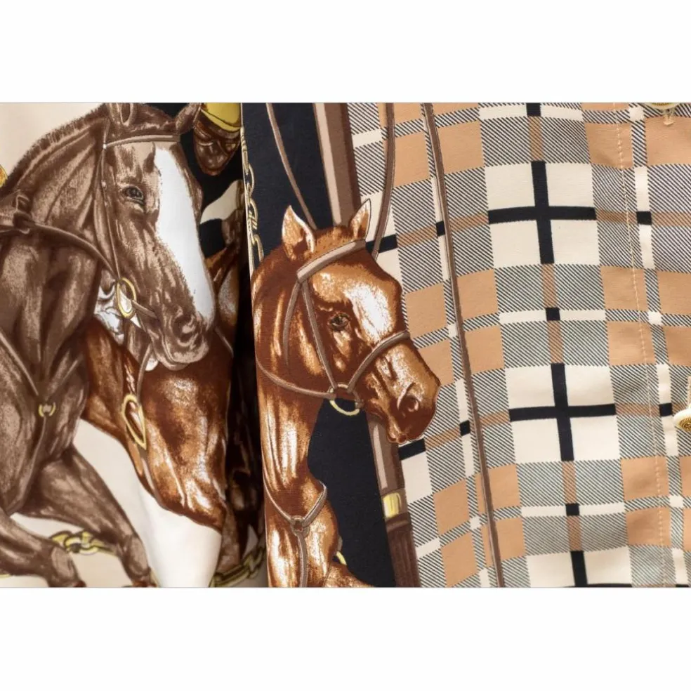 Chemisier motif équestre - jockey - vintage - équitation - Taille M