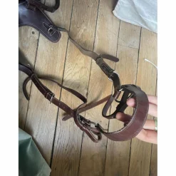 Collier de chasse - martingale Poney Marron