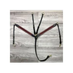 Collier de chasse + martingale Bordeaux - Taille cheval / Cob