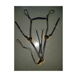Collier de chasse 5 points mouton cuire noir