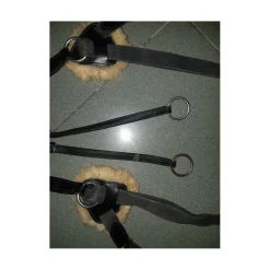 Collier de chasse 5 points mouton cuire noir