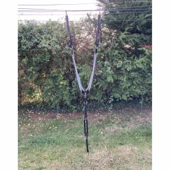 Collier de chasse Elastique Gris / Cuir Noir Stationata