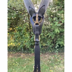 Collier de chasse Elastique Gris / Cuir Noir Stationata