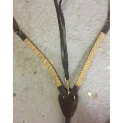 Collier de chasse marron et or