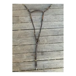 Collier de chasse pour mono quartier cuir et élastiquesmarron