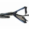 Collier de chasse T cob cuir noir gros élastiques larges bleu