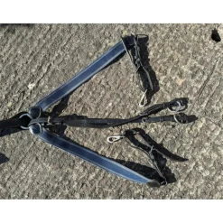 Collier de chasse T cob cuir noir gros élastiques larges bleu