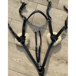 Collier de chasse/martingale 5 points avec mouton