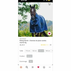 Couverture cheval 0gr taille 135