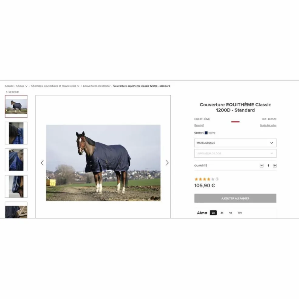 Couverture equitheme Classic 50g