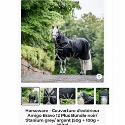Couverture imperméable Horseware 1200D 50g + liners
