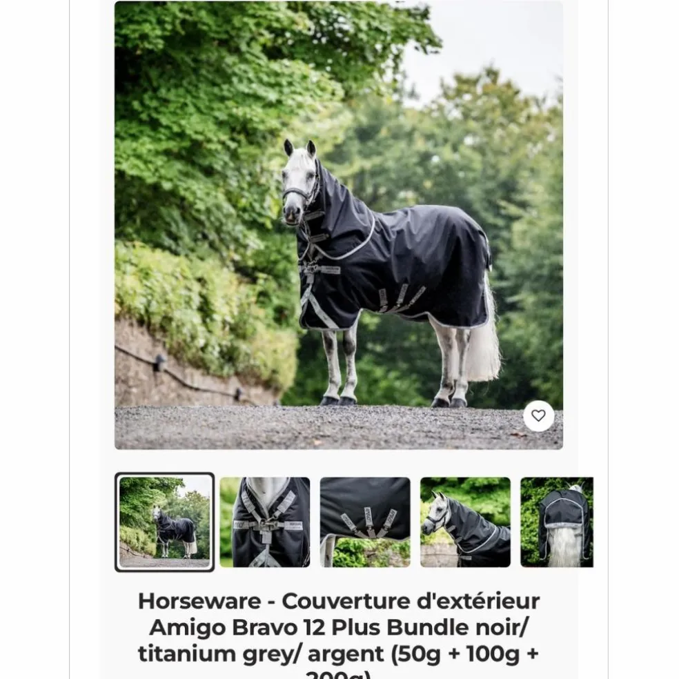 Couverture imperméable Horseware 1200D 50g + liners