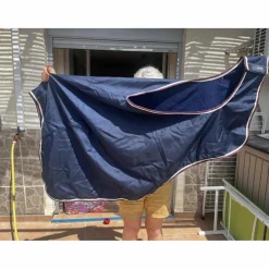 Couvre rein bleu imperméable et polaire taille 140cm