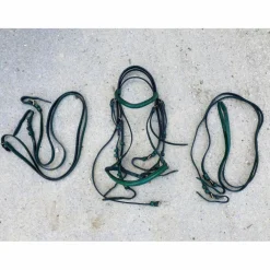 Ensemble bride + rênes effet « crocodile »
